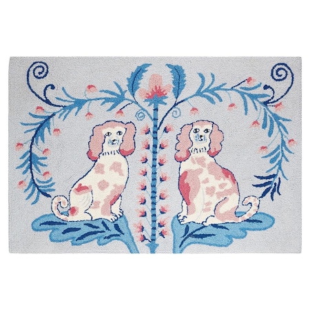 Peking Handicraft Peking Handicraft 30DN164C40 27 x 40 in. Dog Toile Hook Rug 30DN164C40